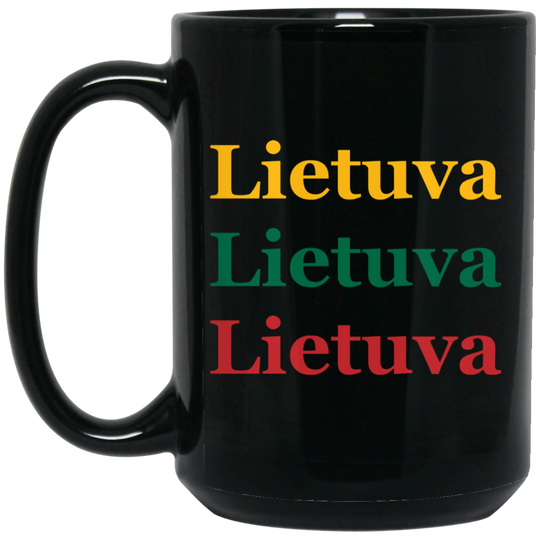 Lietuva - 15 oz. Black Ceramic Mug