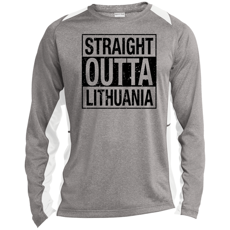 Straight Outta Lithuania - Men's Long Sleeve Colorblock Activewear Performance T