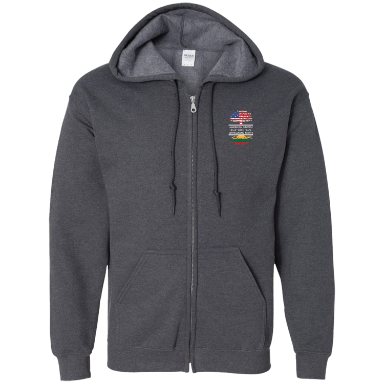 American Grown Lithuanian Roots - Men/Women Unisex Comfort Full-Zip Hoodie