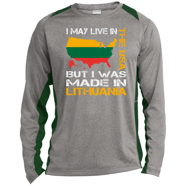 Made in Lithuania - Men's Long Sleeve Colorblock Activewear Performance T