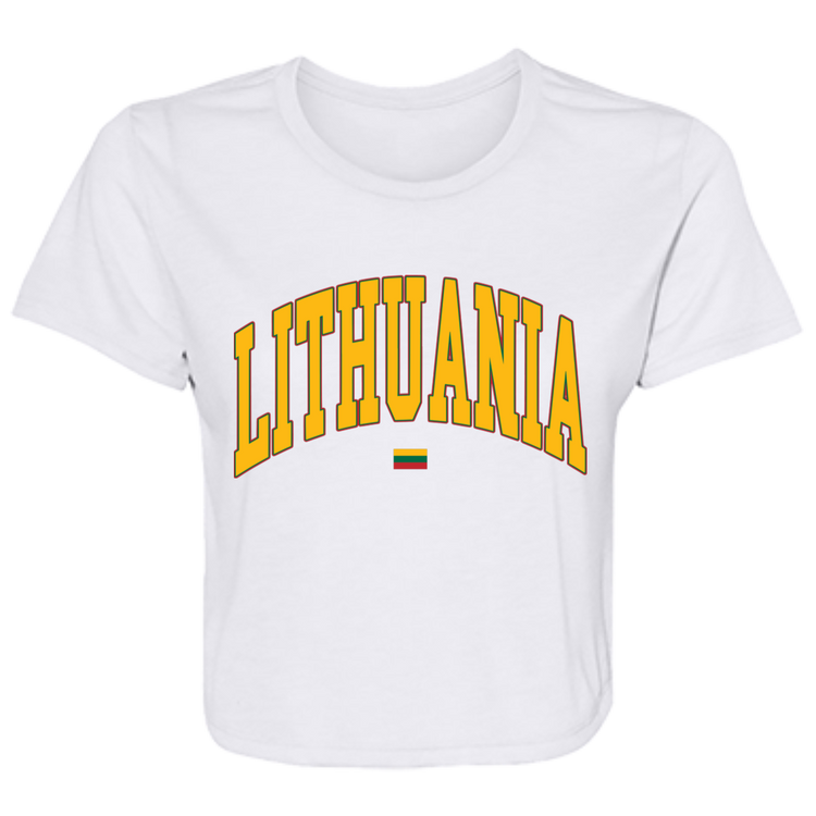 Lithuania - Women's Bella+Canvas Flowy Cropped Tee
