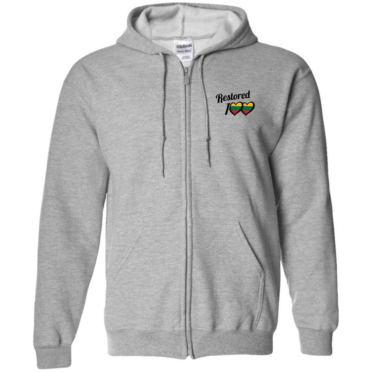 Restored 100 - Men/Women Unisex Comfort Full-Zip Hoodie