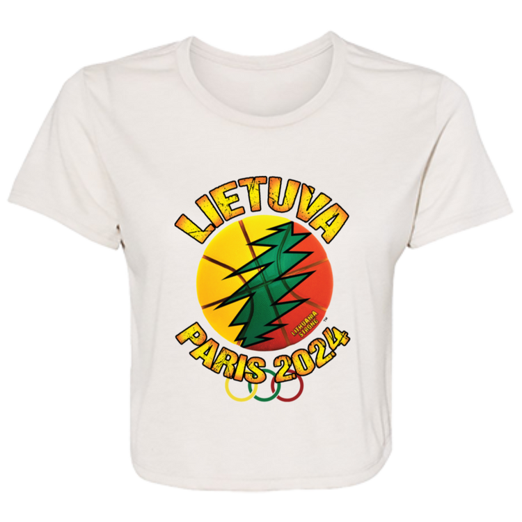Lietuva paris 2024 - Women's Bella+Canvas Flowy Cropped Tee