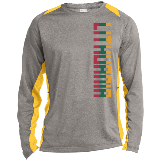 Lithuania - Men's Long Sleeve Colorblock Activewear Performance T