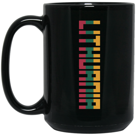 Lithuania - 15 oz. Black Ceramic Mug