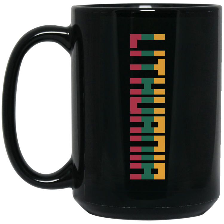 Lithuania - 15 oz. Black Ceramic Mug