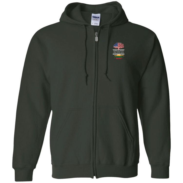 American Grown Lithuanian Roots - Men/Women Unisex Comfort Full-Zip Hoodie