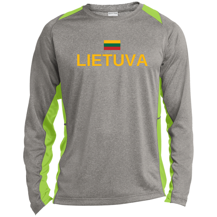 Lietuva - Men's Long Sleeve Colorblock Activewear Performance T