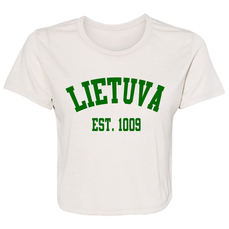 Lietuva Est. 1009 - Women's Bella+Canvas Flowy Cropped Tee