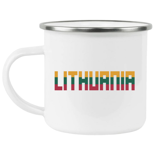 Lithuania - 12 oz. Enamel Camping Mug
