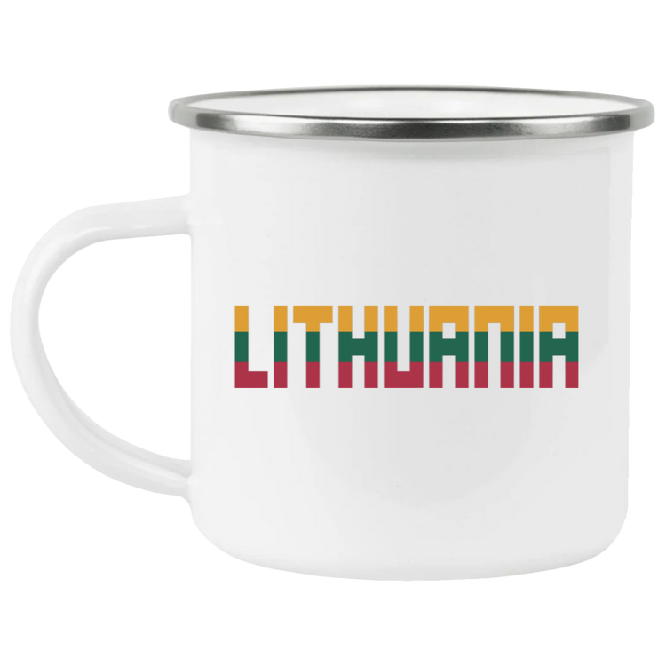 Lithuania - 12 oz. Enamel Camping Mug