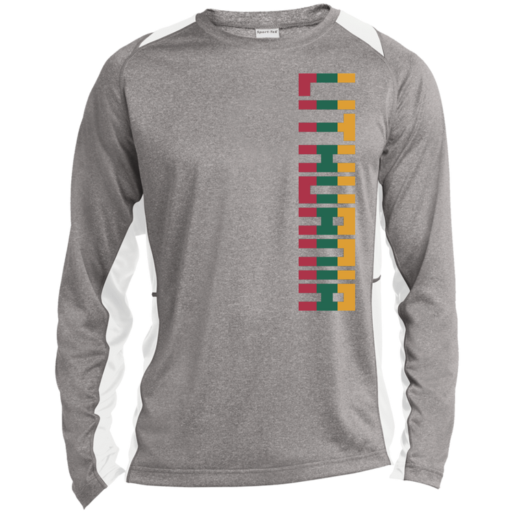 Lithuania - Men's Long Sleeve Colorblock Activewear Performance T