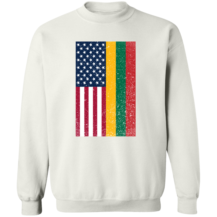 USA Lithuania Flag - Men/Women Unisex Comfort Crewneck Pullover Sweatshirt