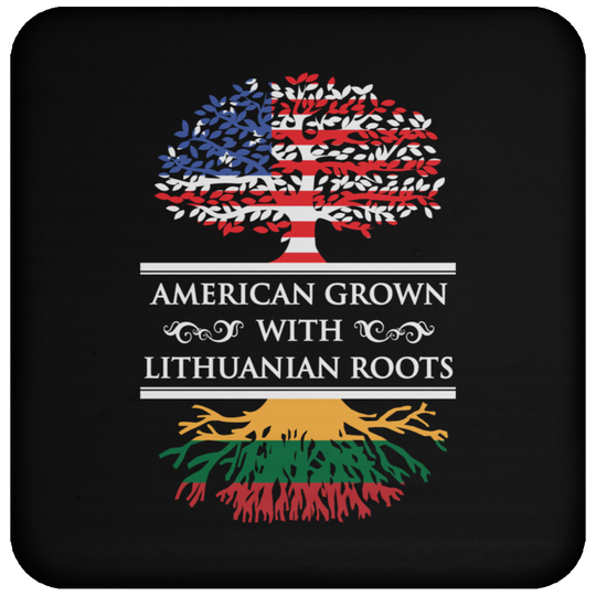American Grown Lithuanian Roots - High Gloss Coaster