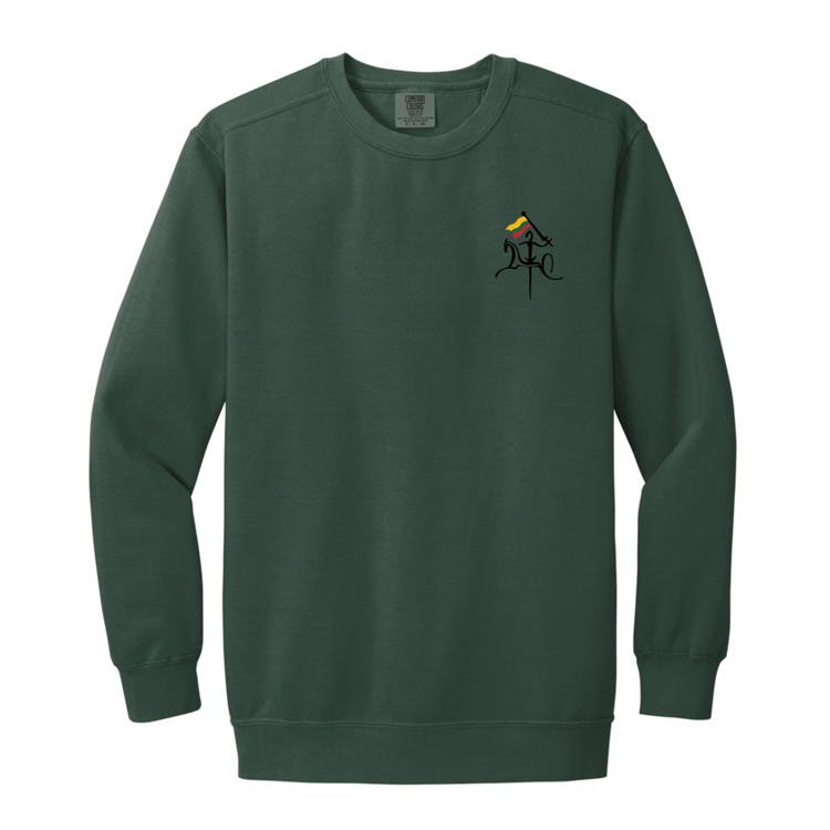 Vytis with Flag - Men/Women Unisex Soft-Washed Crewneck Sweatshirt