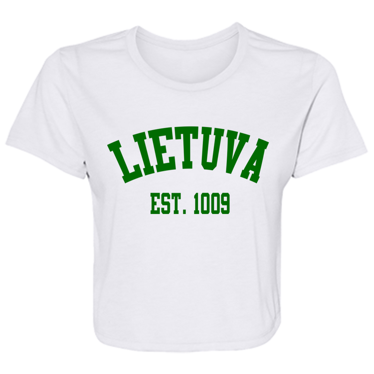 Lietuva Est. 1009 - Women's Bella+Canvas Flowy Cropped Tee