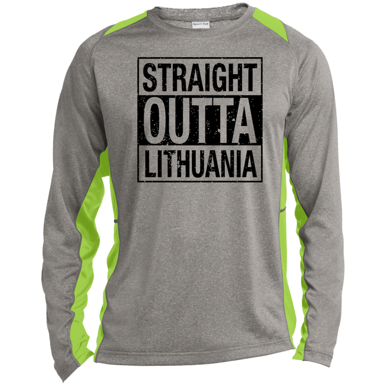 Straight Outta Lithuania - Men's Long Sleeve Colorblock Activewear Performance T