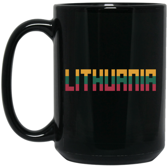 Lithuania - 15 oz. Black Ceramic Mug