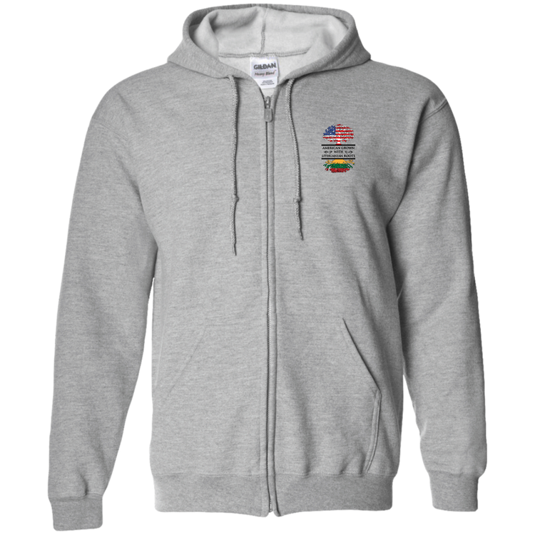 American Grown Lithuanian Roots - Men/Women Unisex Comfort Full-Zip Hoodie