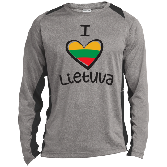 I Love Lietuva - Men's Long Sleeve Colorblock Activewear Performance T