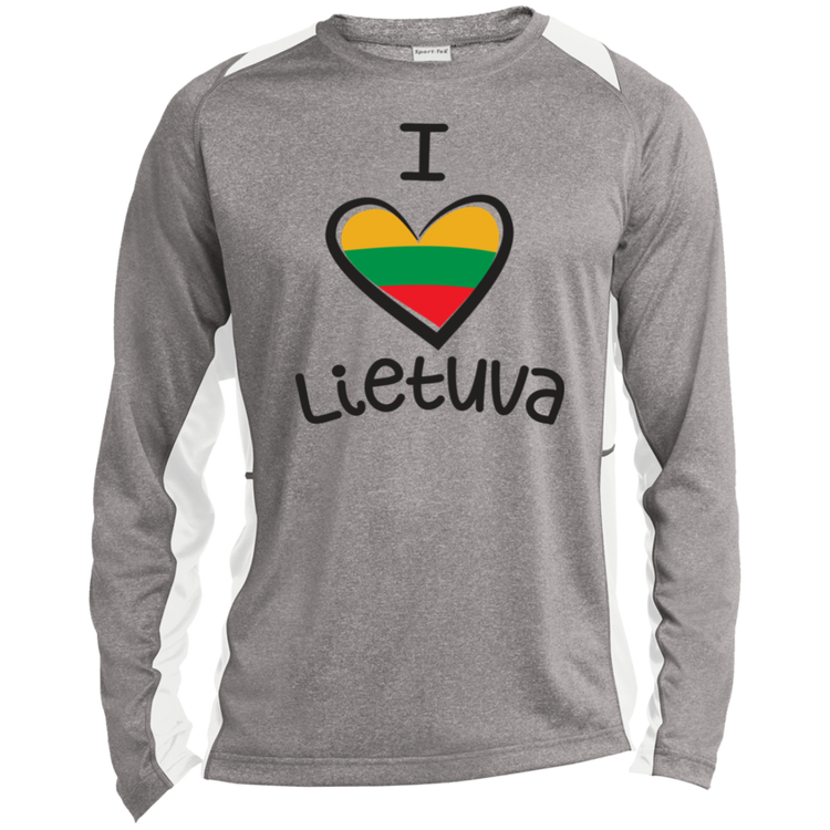 I Love Lietuva - Men's Long Sleeve Colorblock Activewear Performance T
