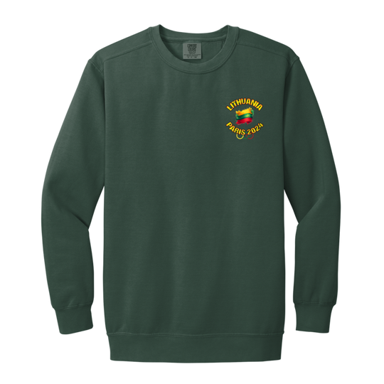 Team Lithuania 2024 Olympics -Men/Women Unisex Soft- Washed Crewneck Sweatshirt