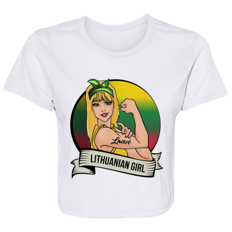Lithuanian Girl - Women's Bella+Canvas Flowy Cropped Tee