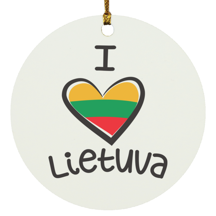 I Love Lietuva - MDF Circle Ornament