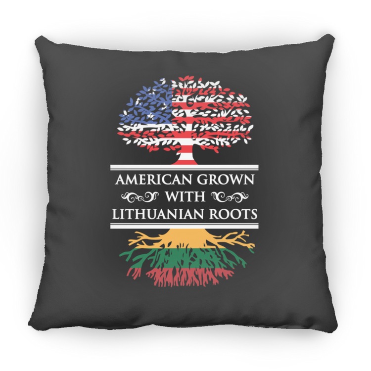 American Grown Lithuanian Roots - Small Square Pillow