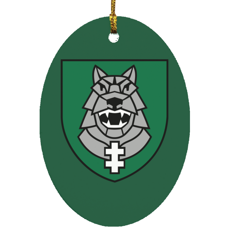 Gelezinis Vilkas - MDF Oval Ornament - Lithuania Strong