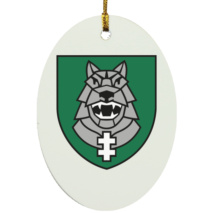 Gelezinis Vilkas - MDF Oval Ornament - Lithuania Strong