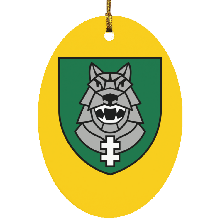 Gelezinis Vilkas - MDF Oval Ornament - Lithuania Strong