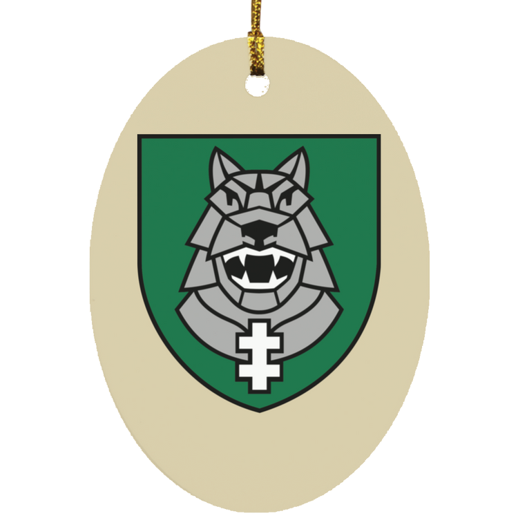 Gelezinis Vilkas - MDF Oval Ornament - Lithuania Strong