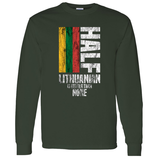 Half Lithuanian - Mens Classic Cotton Long Sleeve T - Lithuania Strong