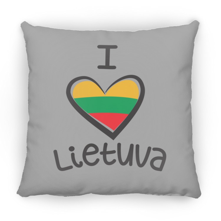 I Love Lietuva - Small Square Pillow - Lithuania Strong