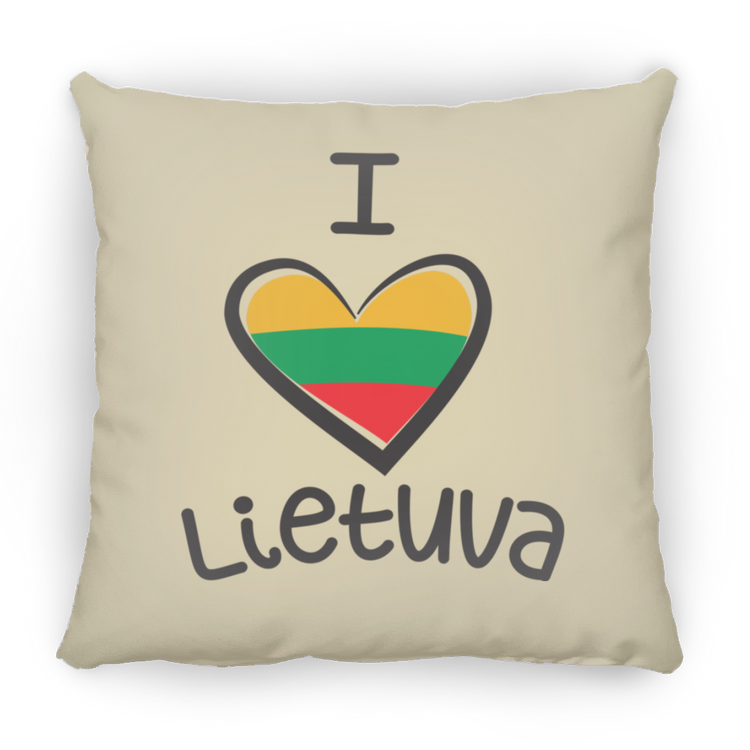 I Love Lietuva - Small Square Pillow - Lithuania Strong