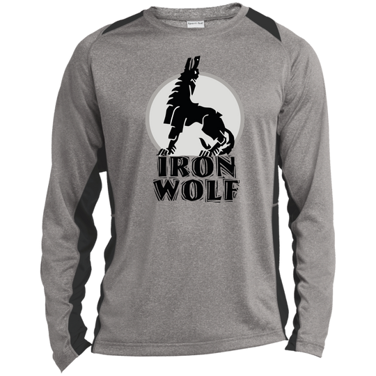 Iron Wolf LT - Mens Long Sleeve Colorblock Activewear Performance T - Lithuania Strong