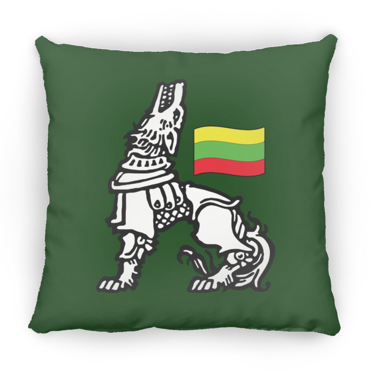 Iron Wolf Lietuva - Large Square Pillow - Lithuania Strong