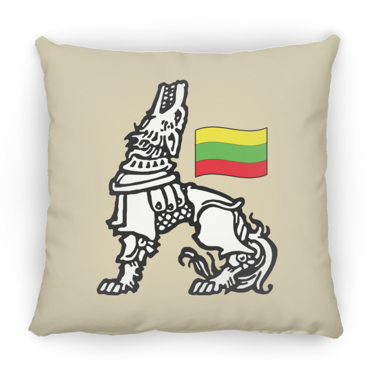 Iron Wolf Lietuva - Large Square Pillow - Lithuania Strong