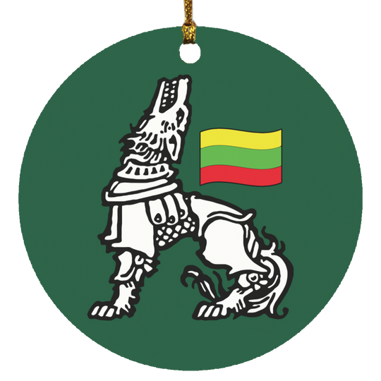 Iron Wolf Lietuva - MDF Circle Ornament - Lithuania Strong