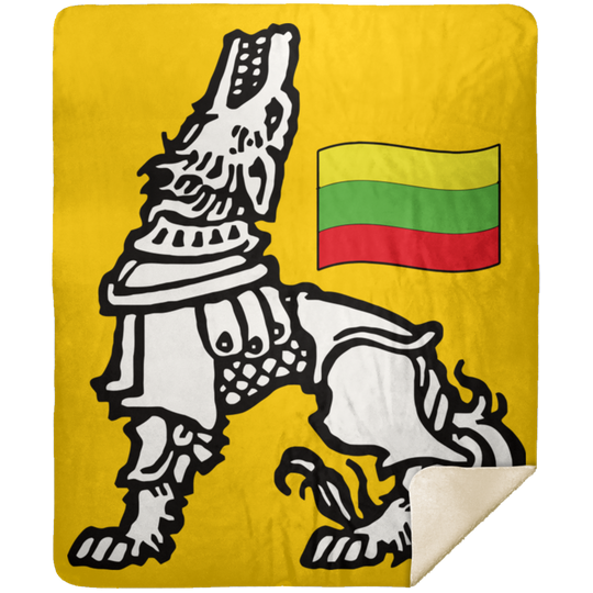 Iron Wolf Lietuva - Premium Mink Sherpa Blanket 50x60 - Lithuania Strong