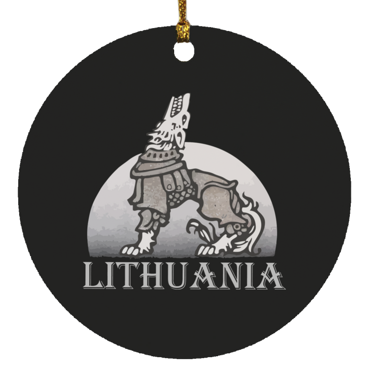 Iron Wolf Lithuania - MDF Circle Ornament - Lithuania Strong