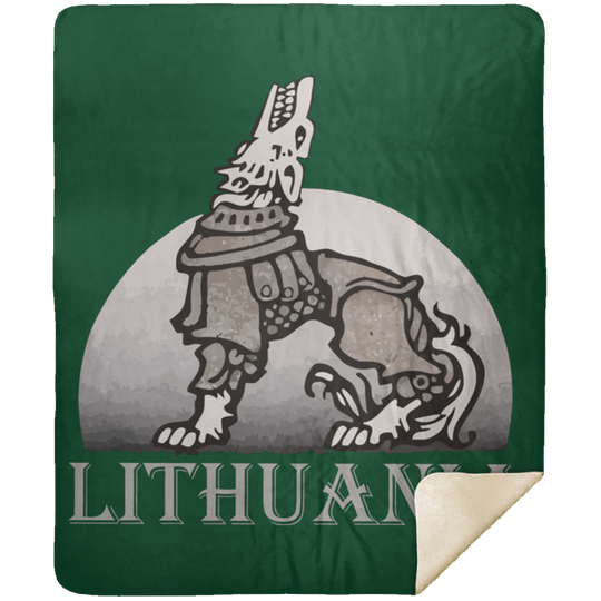 Iron Wolf Lithuania - Premium Mink Sherpa Blanket 50x60 - Lithuania Strong