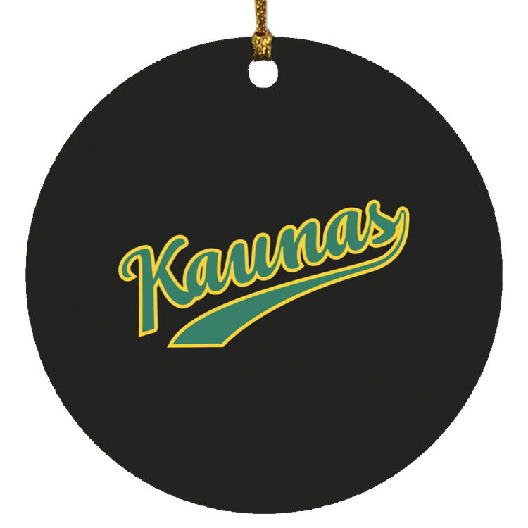 Kaunas - MDF Circle Ornament - Lithuania Strong