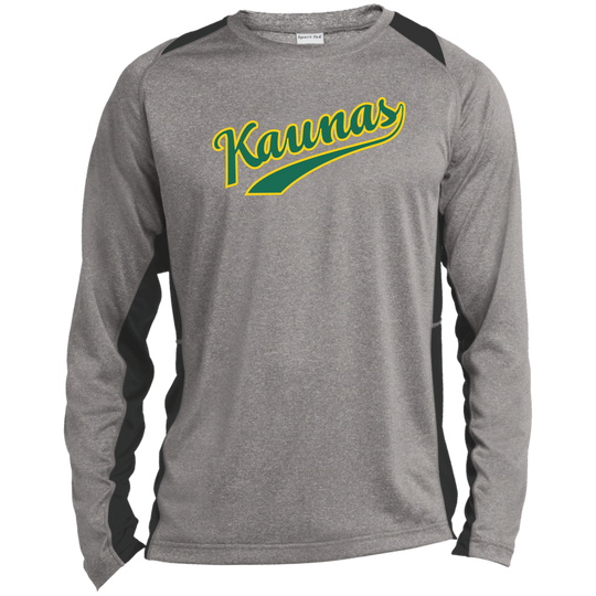 Kaunas - Mens Long Sleeve Colorblock Activewear Performance T - Lithuania Strong