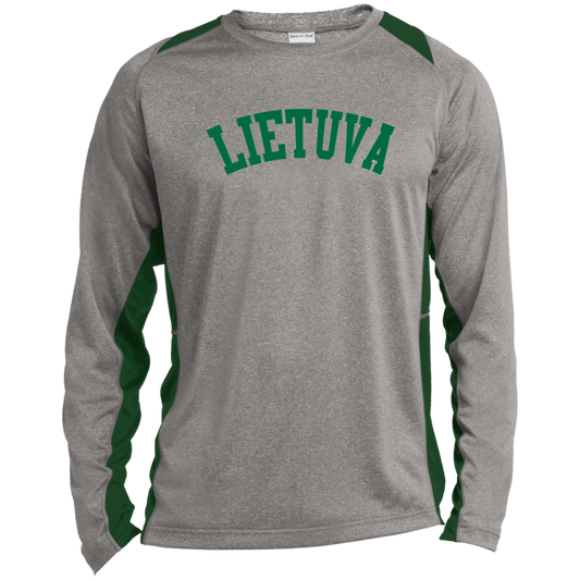 Lietuva - Mens Long Sleeve Colorblock Activewear Performance T - Lithuania Strong
