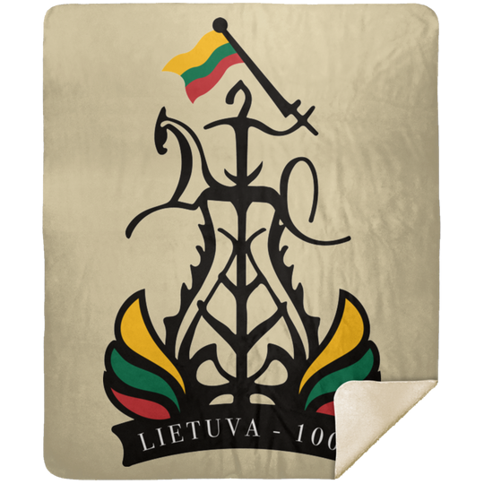 Lietuva 100 Restored - Premium Mink Sherpa Blanket 50x60 - Lithuania Strong