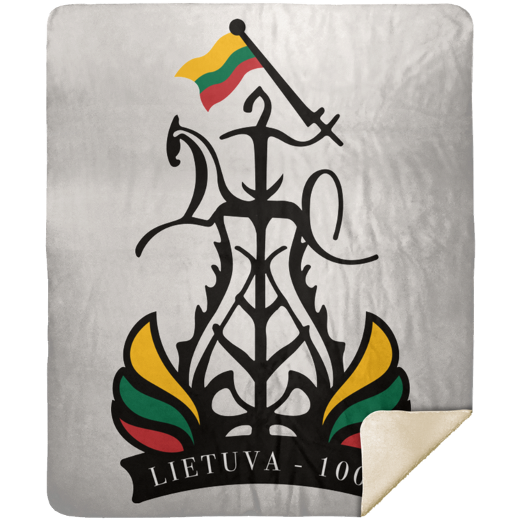 Lietuva 100 Restored - Premium Mink Sherpa Blanket 50x60 - Lithuania Strong