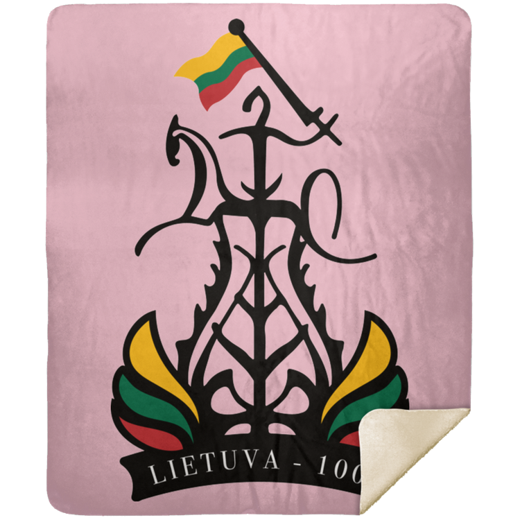 Lietuva 100 Restored - Premium Mink Sherpa Blanket 50x60 - Lithuania Strong