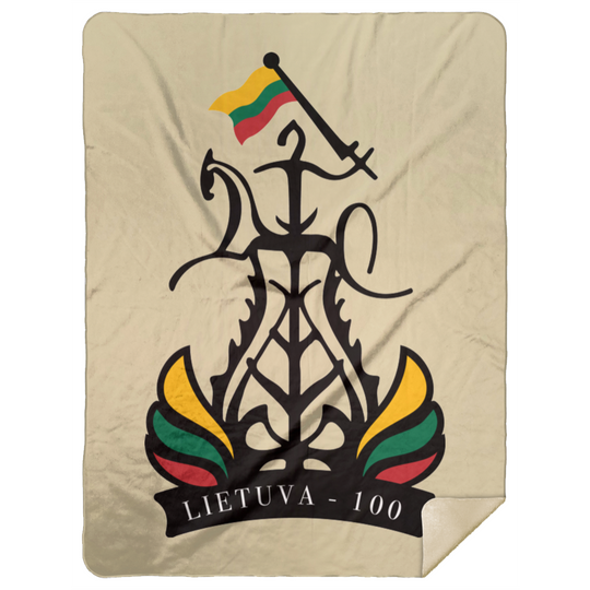 Lietuva 100 Restored - Premium Mink Sherpa Blanket 60x80 - Lithuania Strong